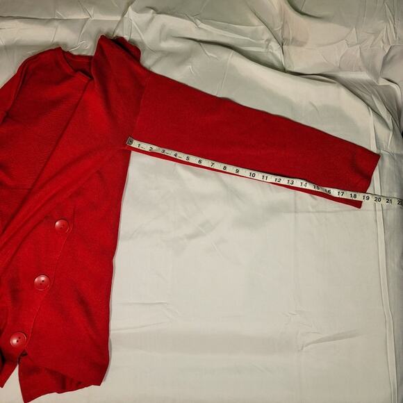 NY Collection new red button detailing asymmetrical sweater size petite L - Picture 8 of 11